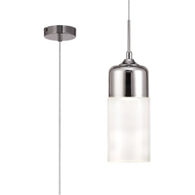 D0113  Mia Glass Pendant 1 Light Polished Chrome